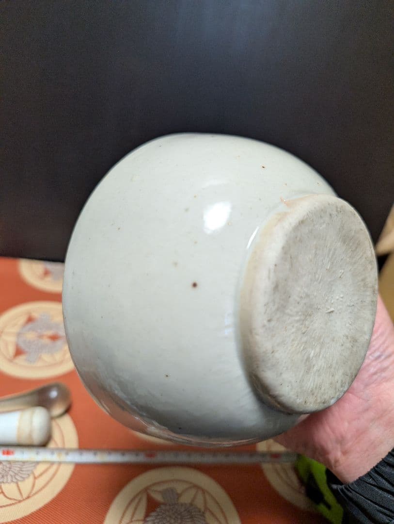 レトロ白磁陶器製 すり鉢とすり棒セット