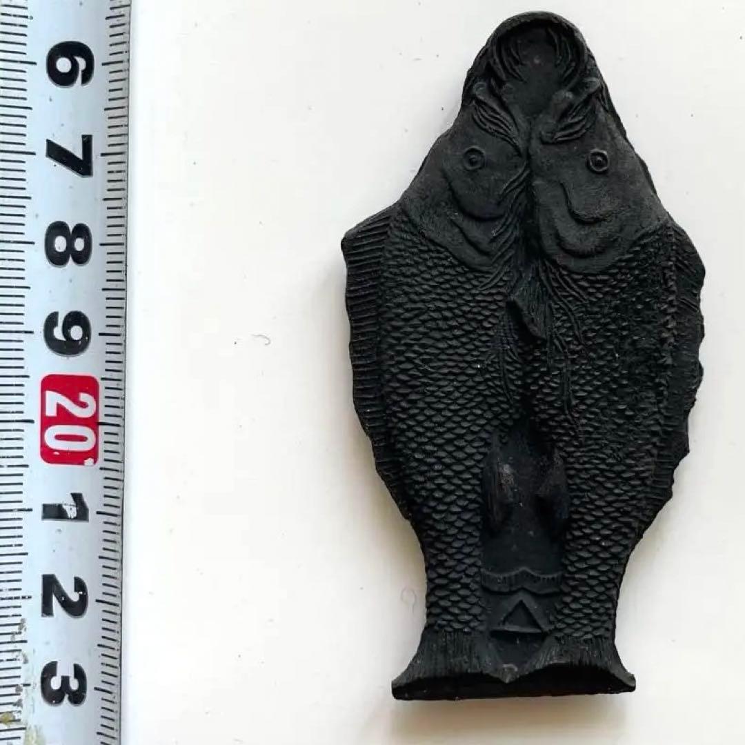 書道具　古墨　双魚墨　時代墨　曹氏 素功製11g 未使用