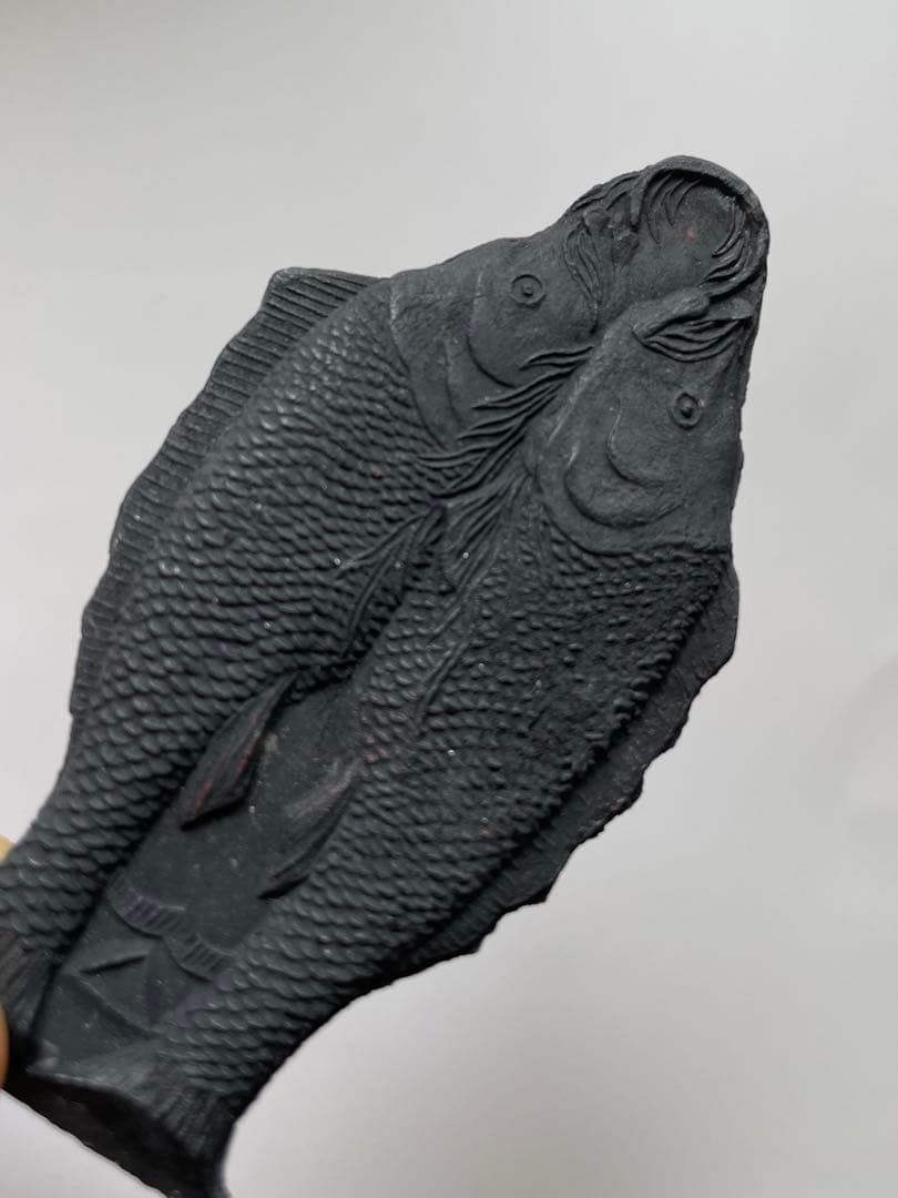 書道具　古墨　双魚墨　時代墨　曹氏 素功製11g 未使用