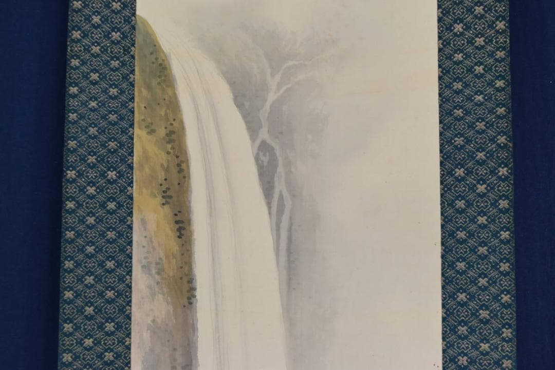 【真作】鴻業/養老之滝図/掛軸/名家伝来/AA-708