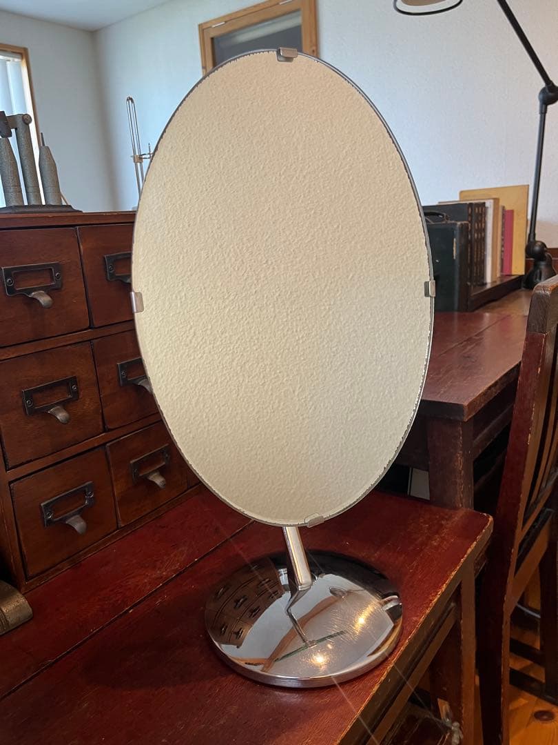 昭和レトロ アイアン 卓上鏡 化粧鏡 スタンドミラー 店舗用ミラー 店舗什器
