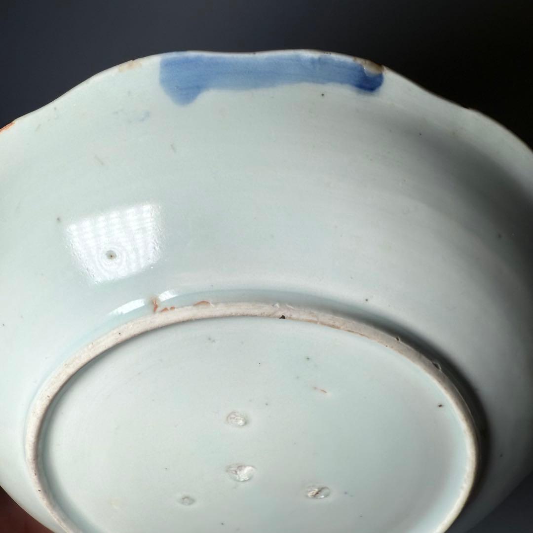 江戸後期　古伊万里　墨弾き　染付　松竹梅　瓢箪文様　5枚　23.3cm　雰囲気◎