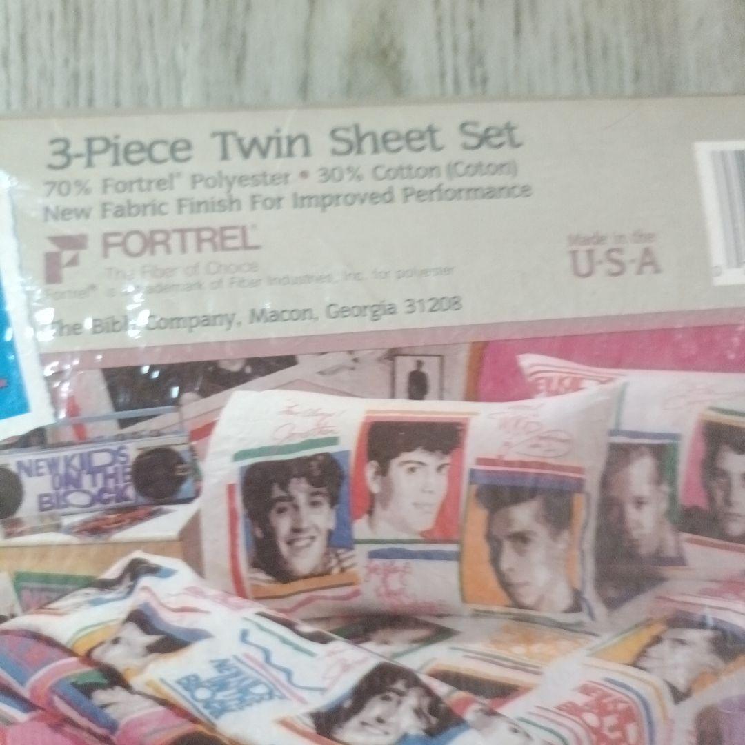 New Kids on the Block 1990 ツインサイズシーツ 未使用