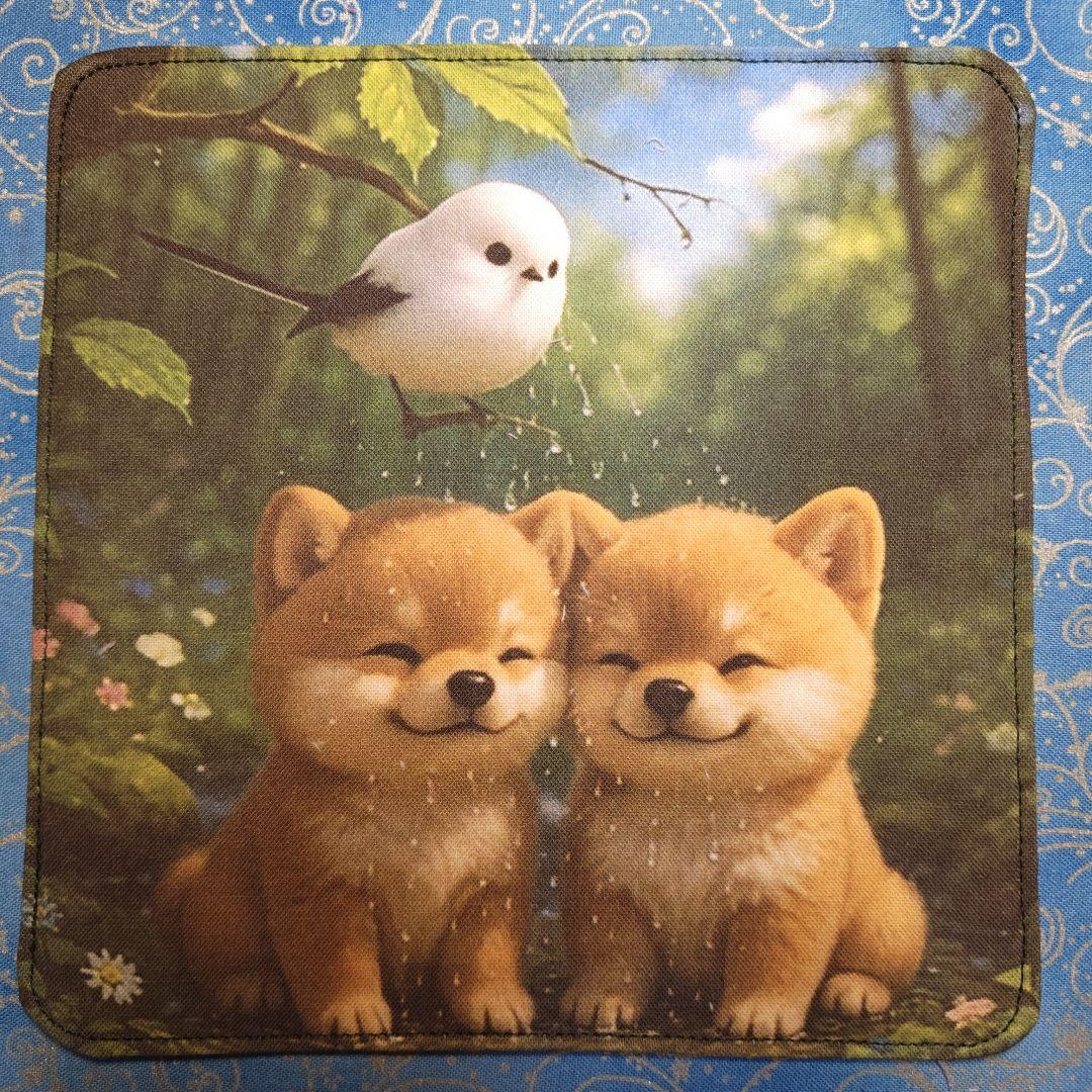 yourelia　 4重ハンカチ　ポメラニアン柄　18枚