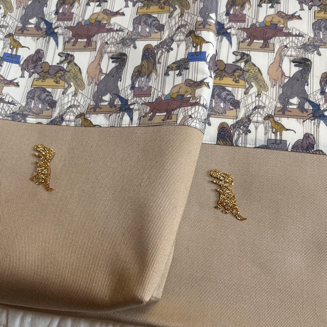 手提げ袋　体操服入れ　上靴袋　3点　リバティ　クラウスロアーズアンドダイナソーズ