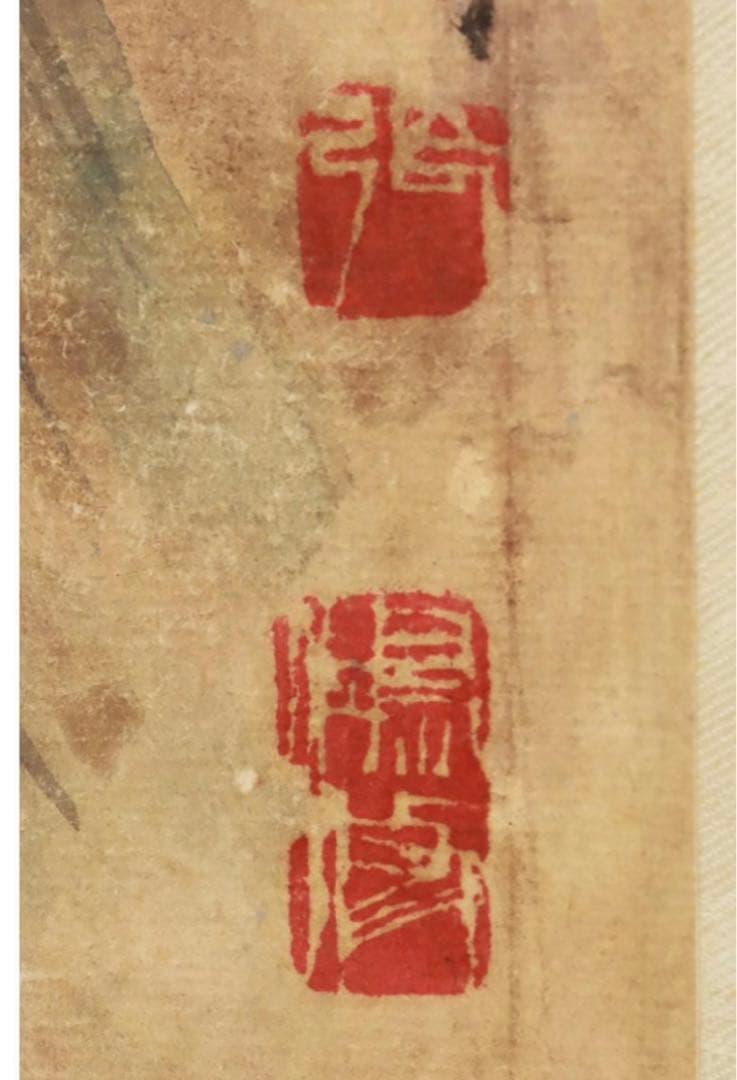 掛軸(紙本) 墨彩 「唐代仕女図」 落款,印有