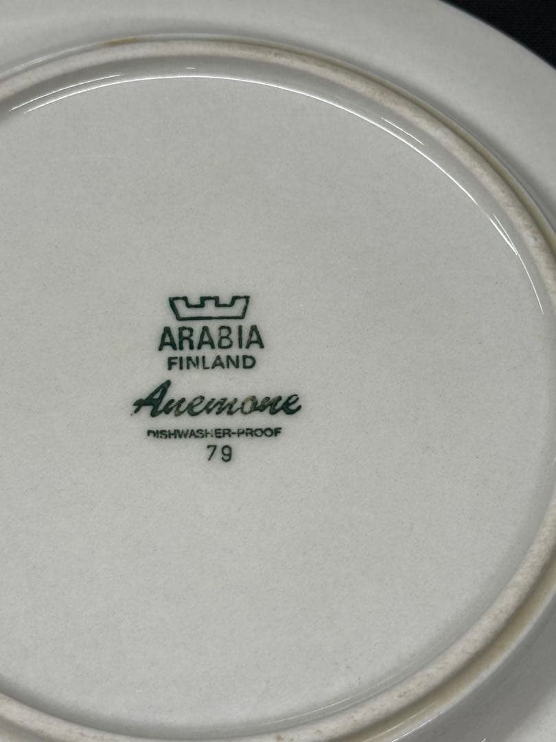 【USED】旧ロゴ　ARABIA アラビア　アネモネ　プレート　20cm 3P