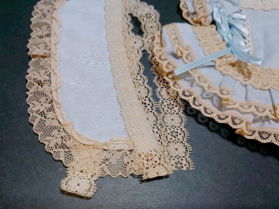 幼SD衣装★紅茶染めレースの空色ドレス