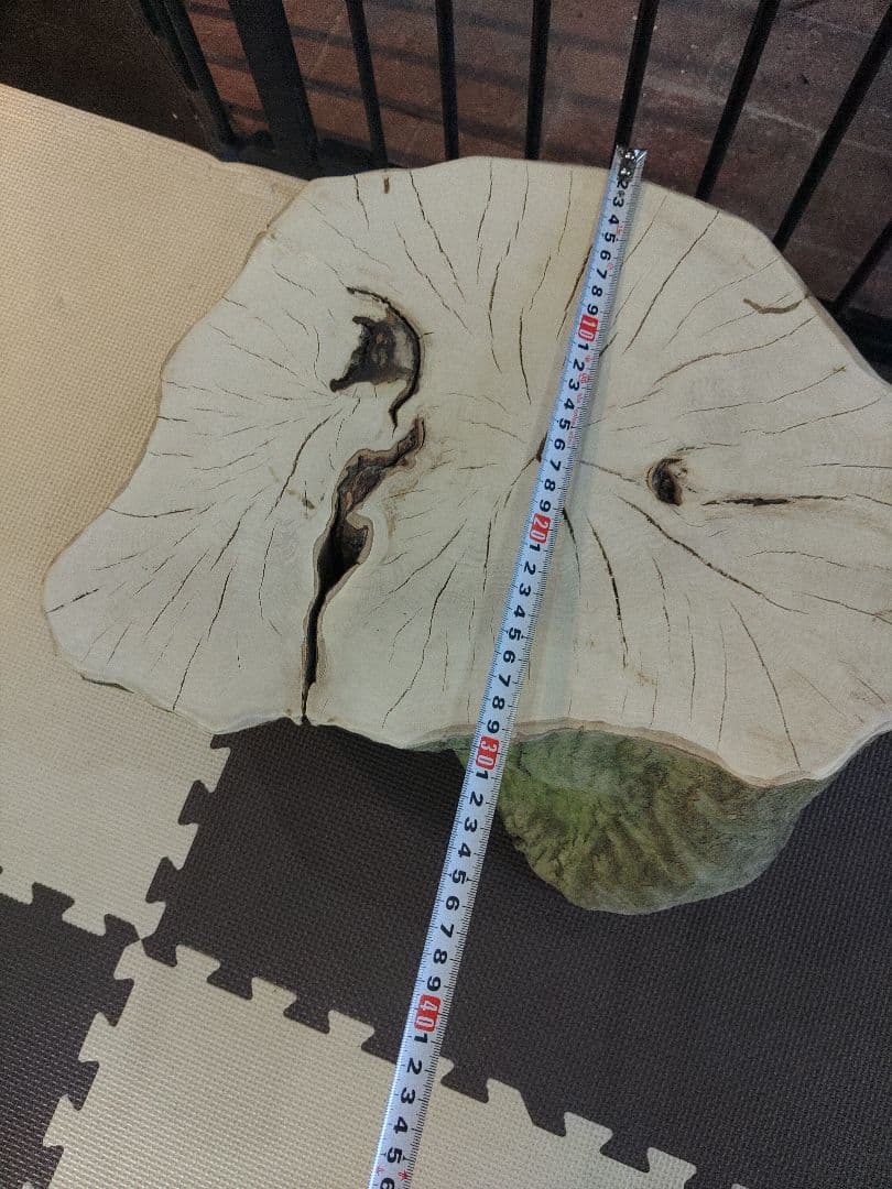 切り株のスツール　樹皮付き