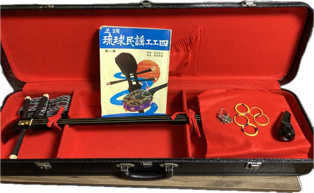 三味線 沖縄 楽譜付 合皮 クロコダイルケース付 楽器 ケース