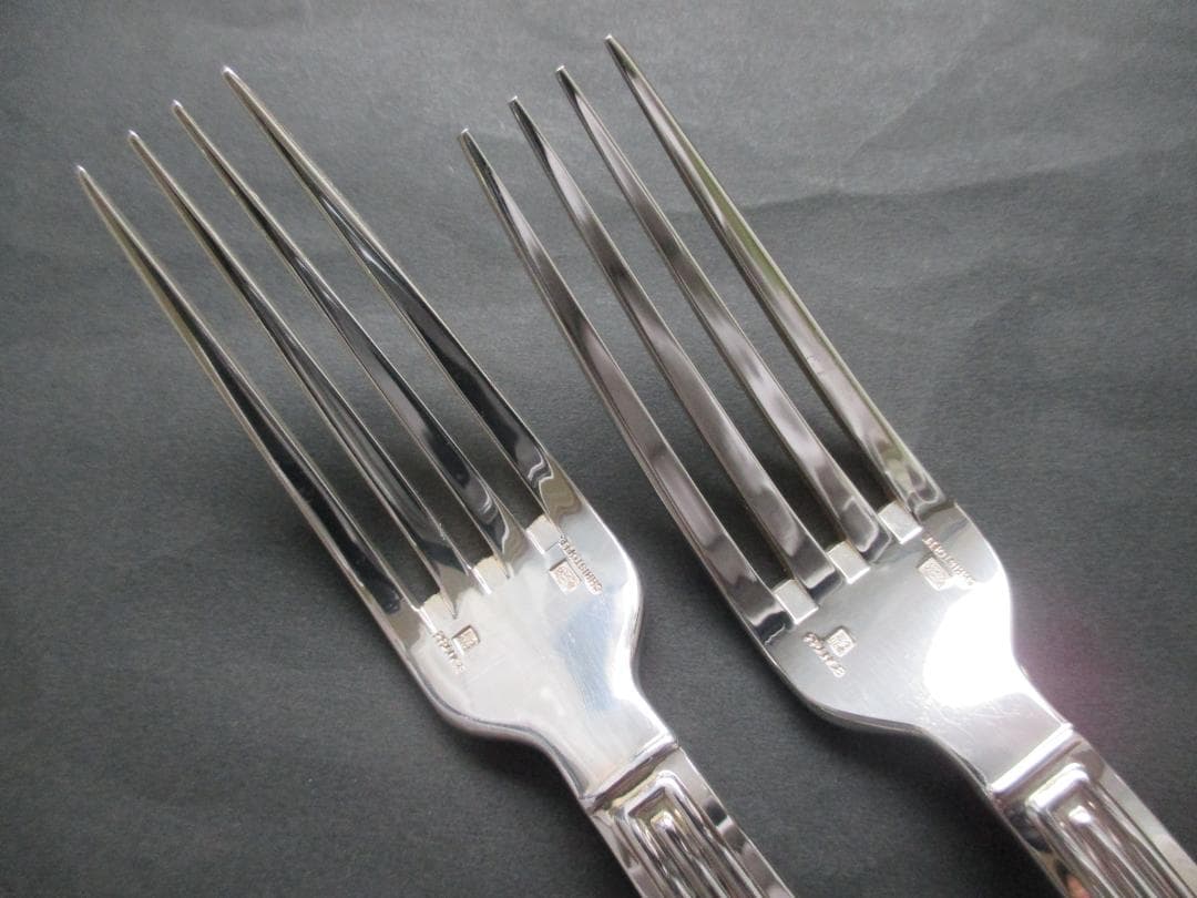 極美品☆仏蘭西 高級銀器☆クリストフルシルバー テーブルフォーク2本　トライアド