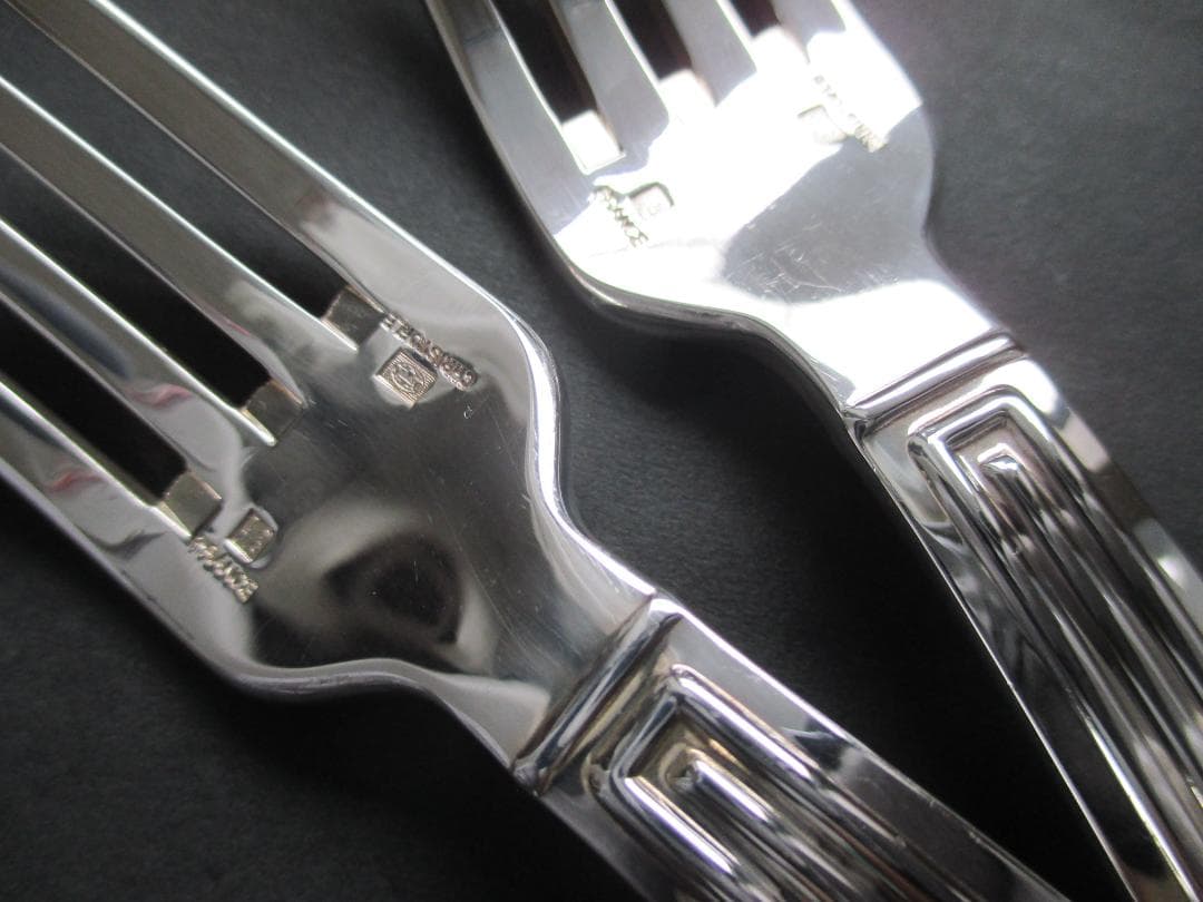 極美品☆仏蘭西 高級銀器☆クリストフルシルバー テーブルフォーク2本　トライアド