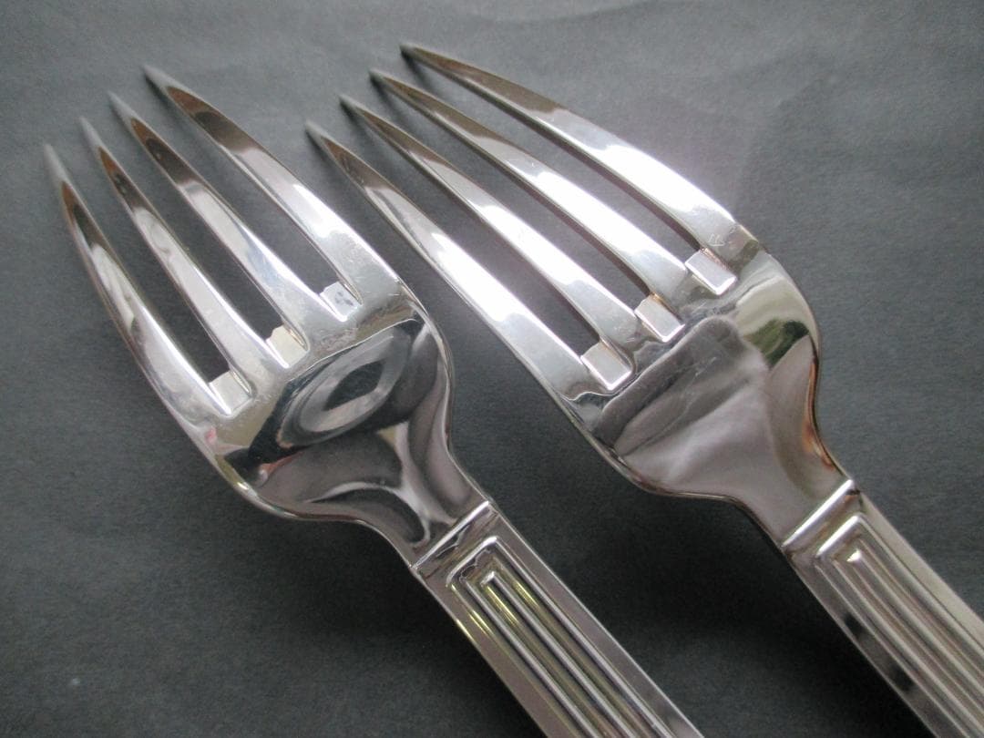 極美品☆仏蘭西 高級銀器☆クリストフルシルバー テーブルフォーク2本　トライアド