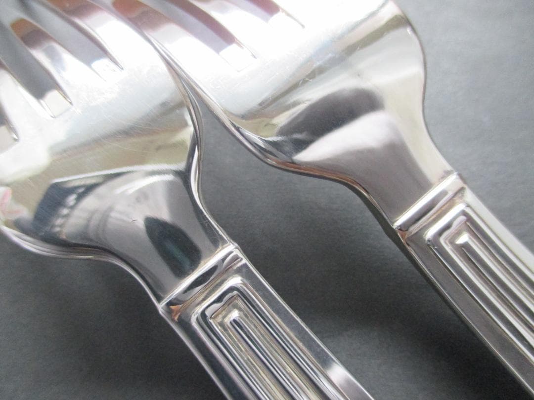 極美品☆仏蘭西 高級銀器☆クリストフルシルバー テーブルフォーク2本　トライアド