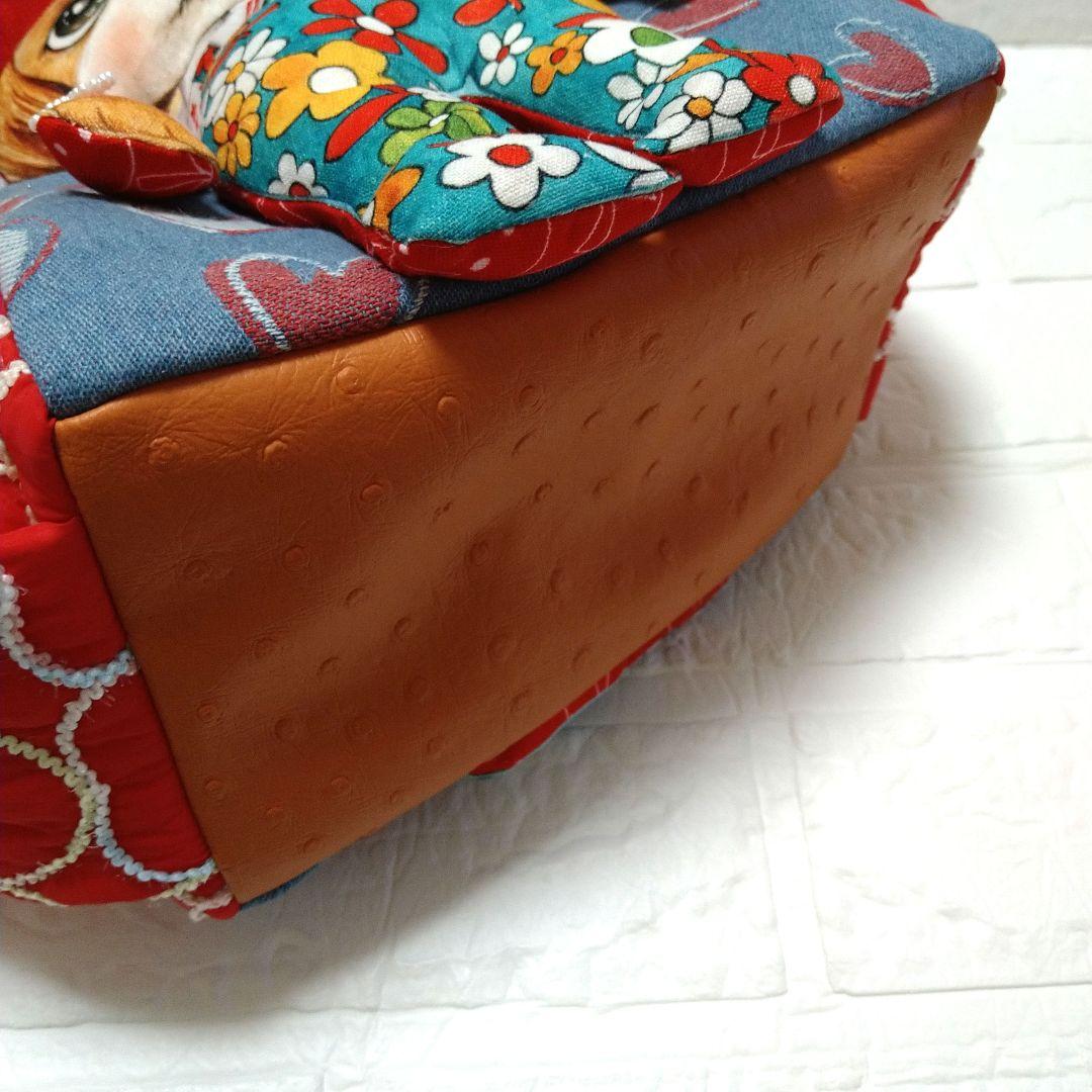 ゆ*ら様 コヤンイサムチョン☆ころりんトートバッグ　ハート柄デニム＆ハートキルト