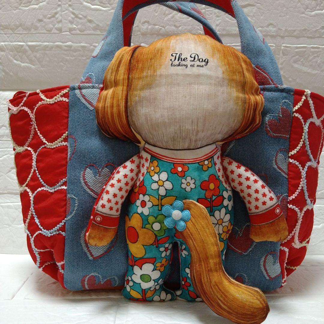 ゆ*ら様 コヤンイサムチョン☆ころりんトートバッグ　ハート柄デニム＆ハートキルト