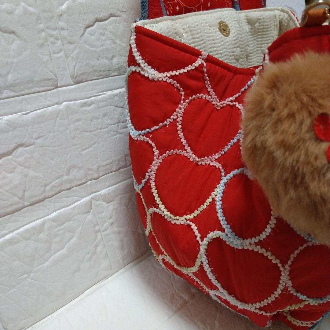 ゆ*ら様 コヤンイサムチョン☆ころりんトートバッグ　ハート柄デニム＆ハートキルト