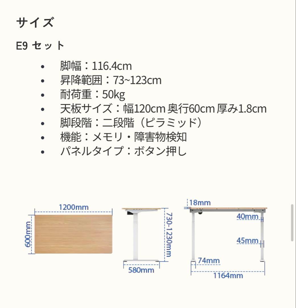 FlexiSpot 電動昇降式デスクE9 ホワイト ウッド天板