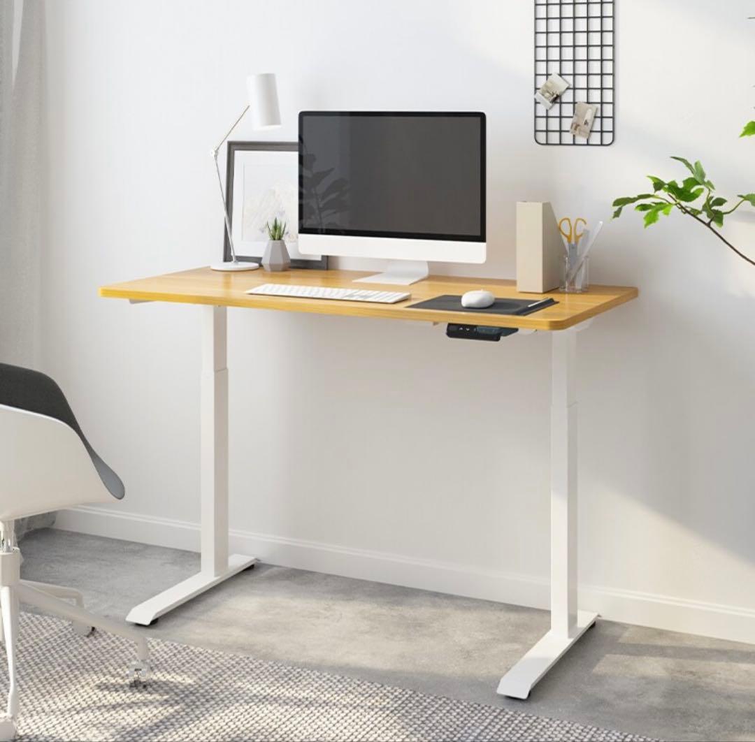 FlexiSpot 電動昇降式デスクE9 ホワイト ウッド天板
