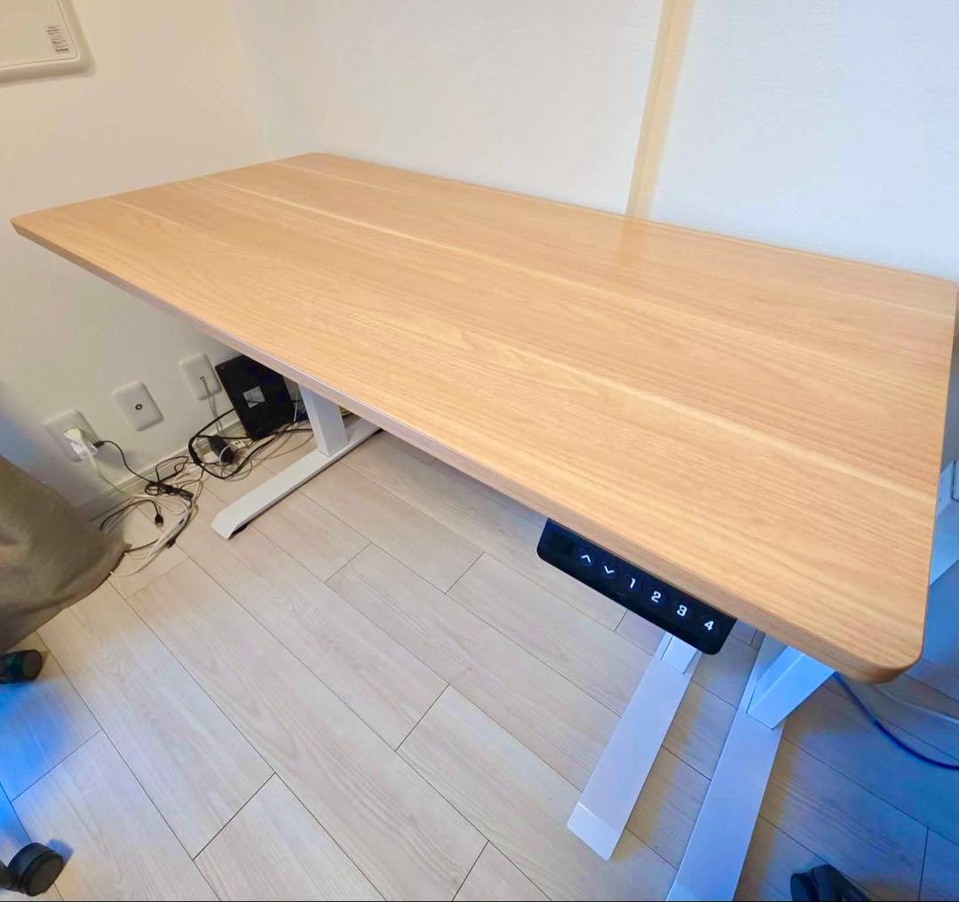 FlexiSpot 電動昇降式デスクE9 ホワイト ウッド天板