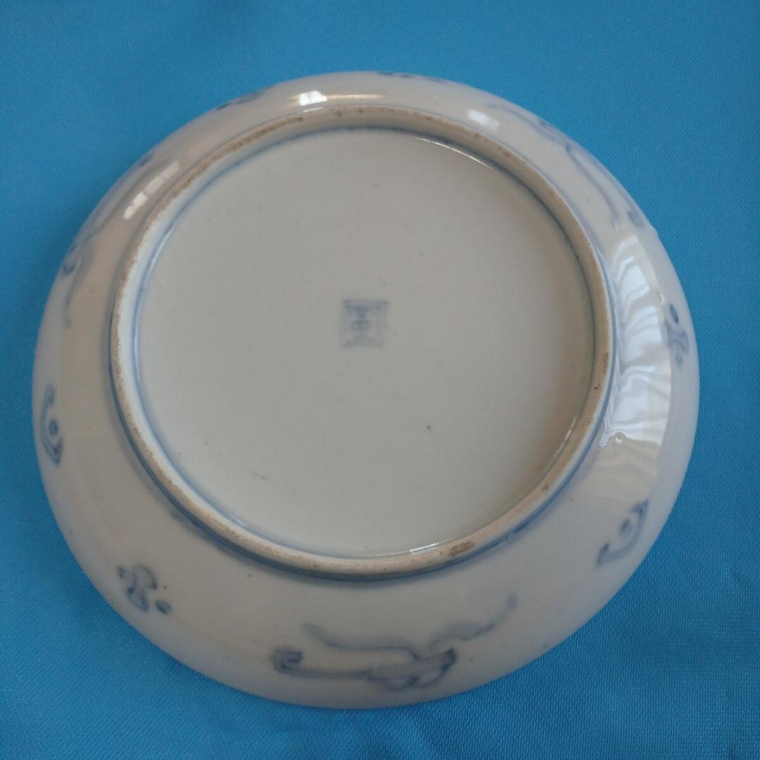 和食器大皿5点手描き色絵 金彩「富」アンティーク骨董昭和レトロ