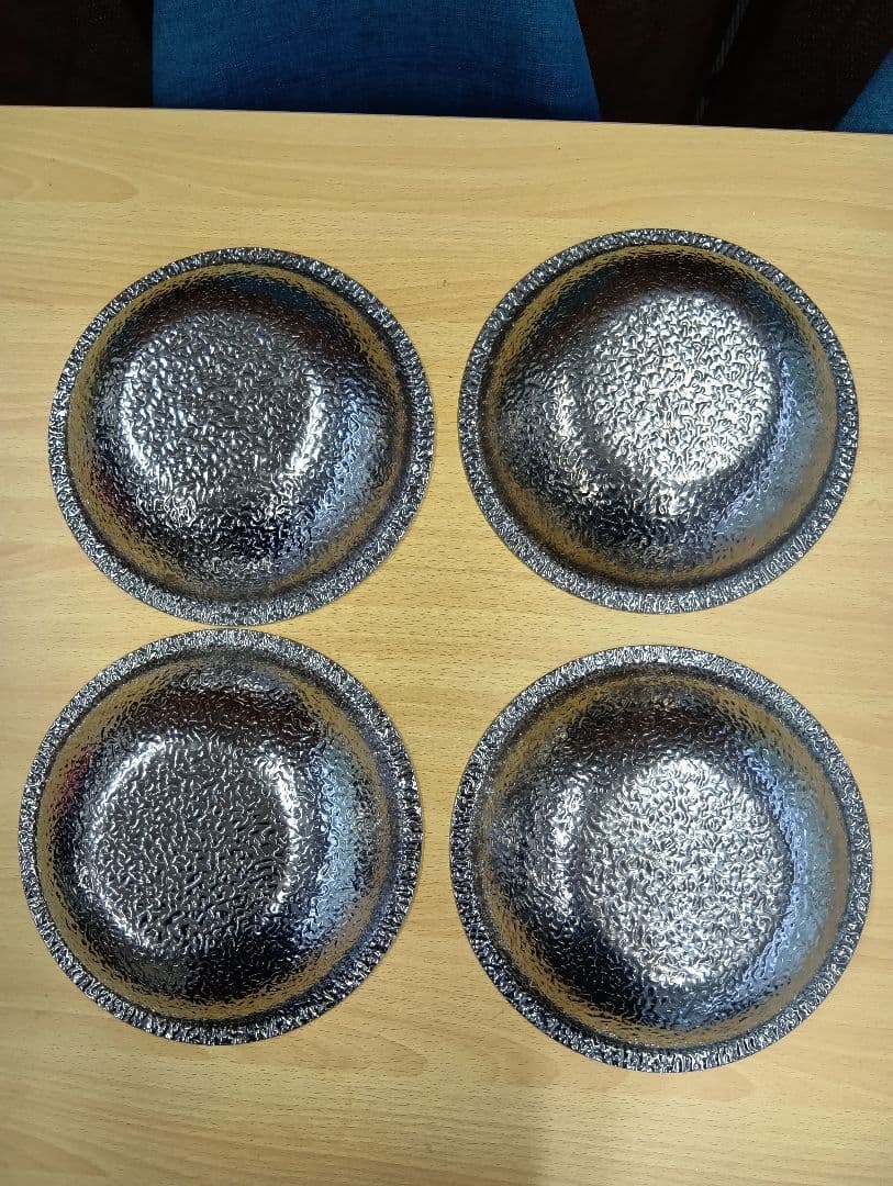 シルバー テクスチャー ボウル　 4個セット