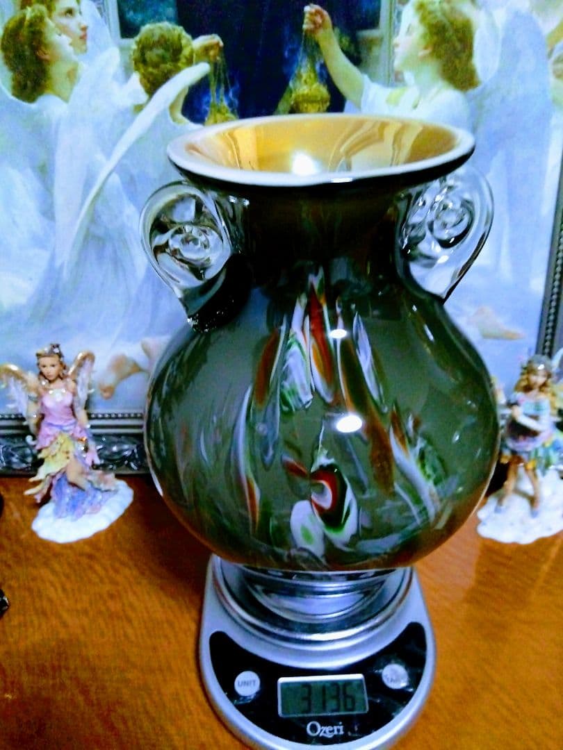 多色ガラス花瓶 中型