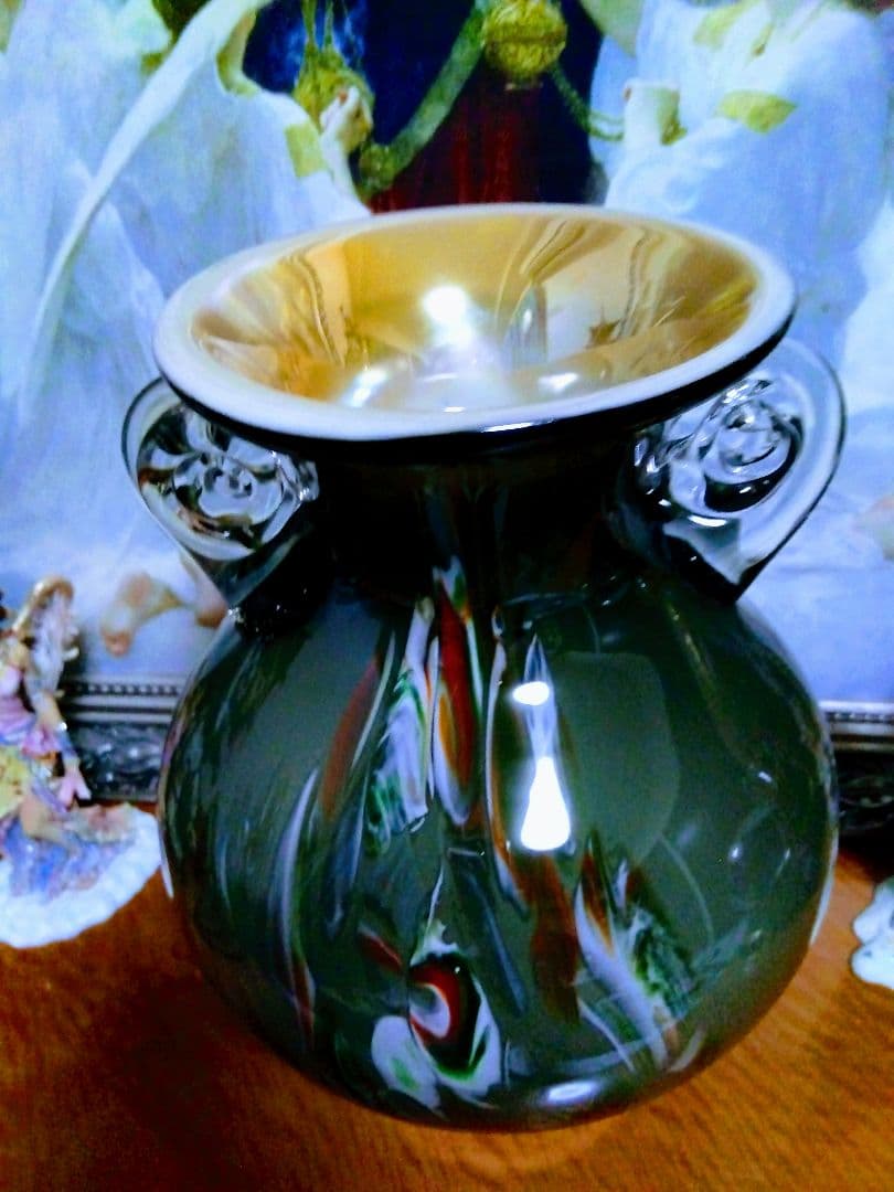 多色ガラス花瓶 中型