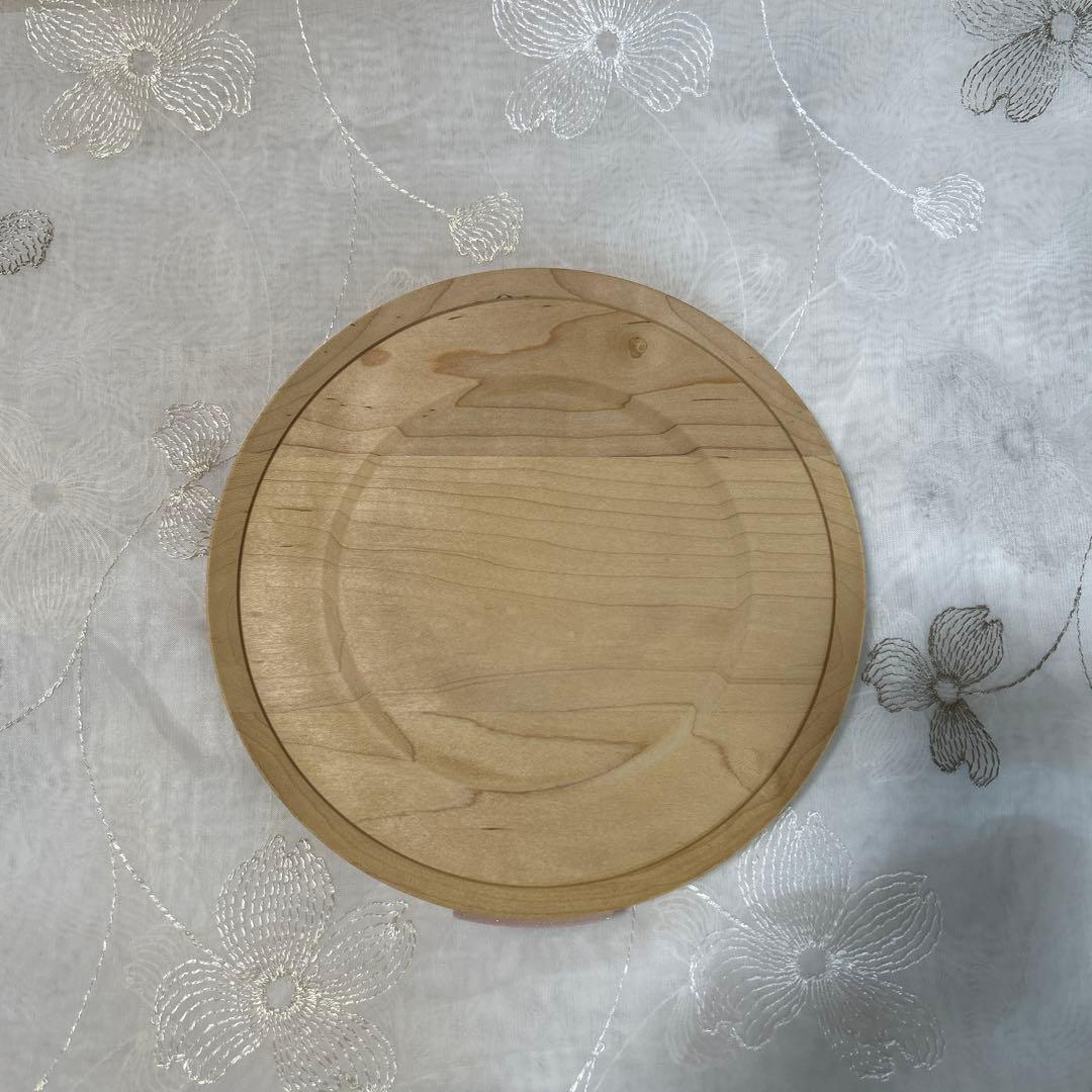 バーミキュラ　鍋敷き20cm用ホワイトハードメープル。ピンク　箸置き付