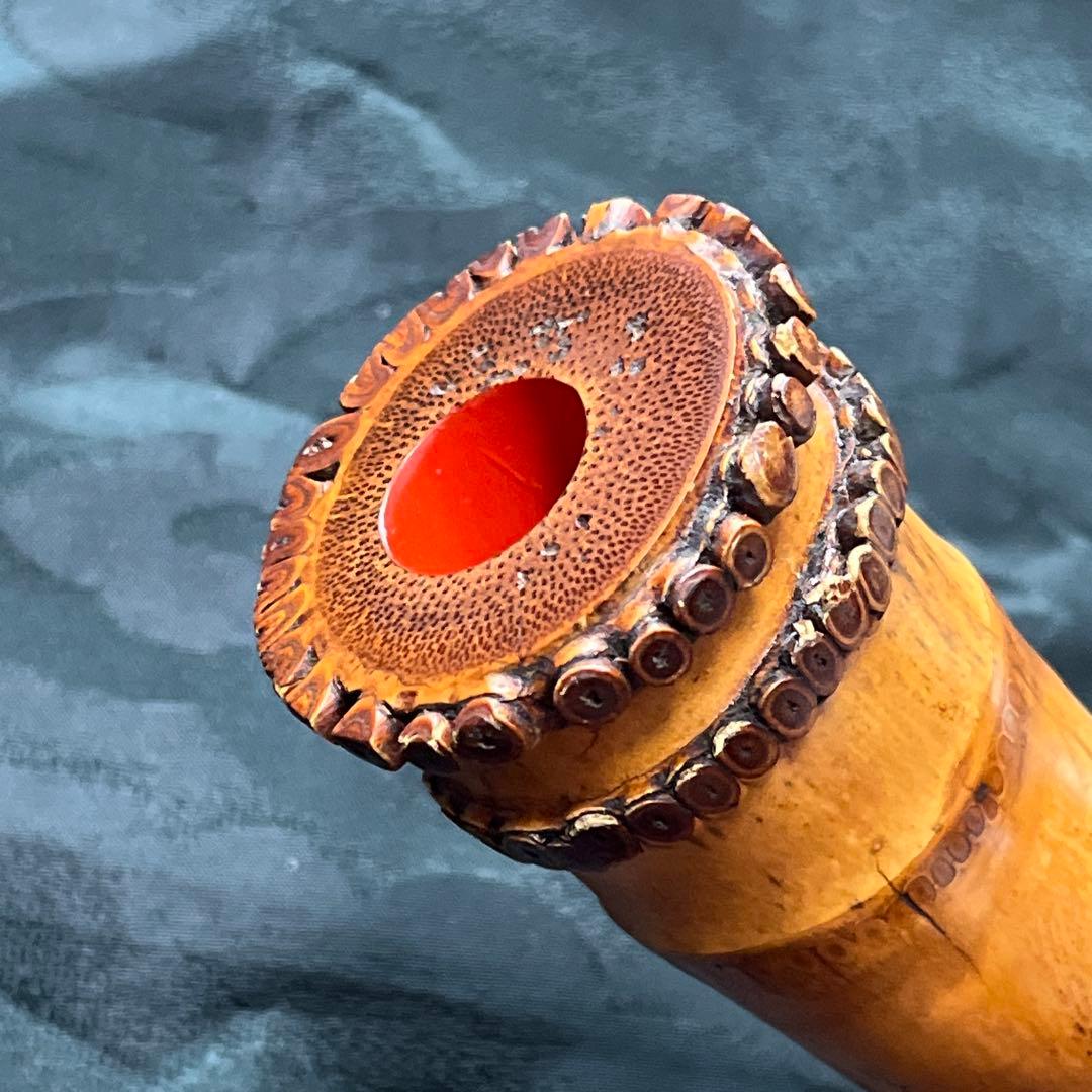 尺八 都山流 在銘 2印 短尺 中継ぎ緩み無し 籐巻き 銀一線【音出し確認済み】