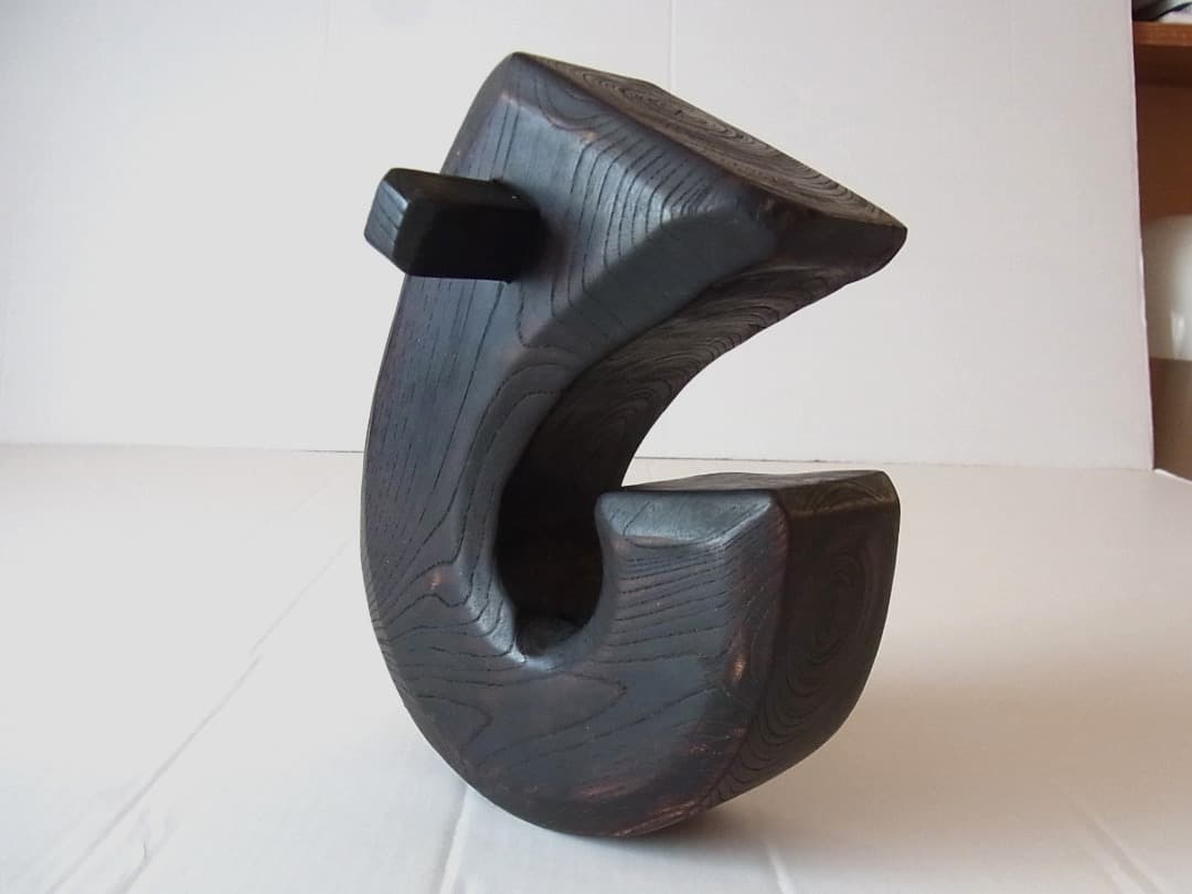 自在鉤 空鉤・欅製／初期伊万里 李朝 古民具 古道具 民藝 囲炉裏 炭道具