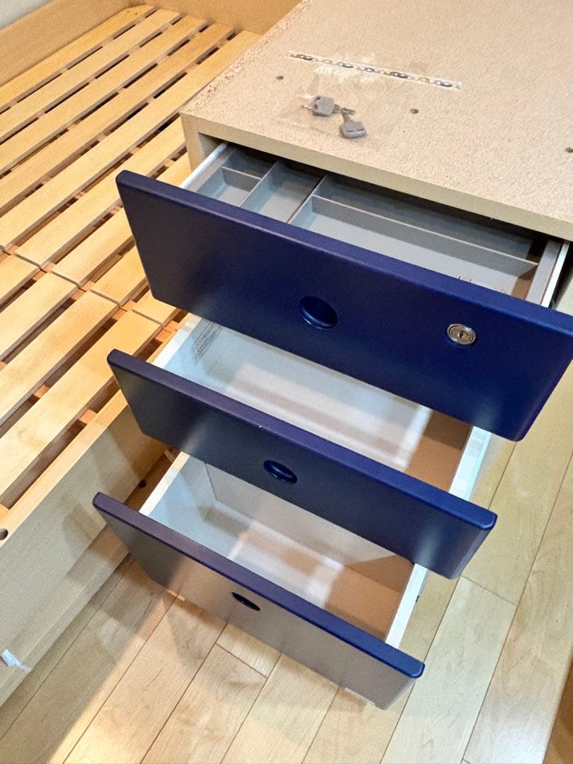 ロフトベッド デスク付き システムベッド　ネイビー　コイズミ学習デスク　椅子付き