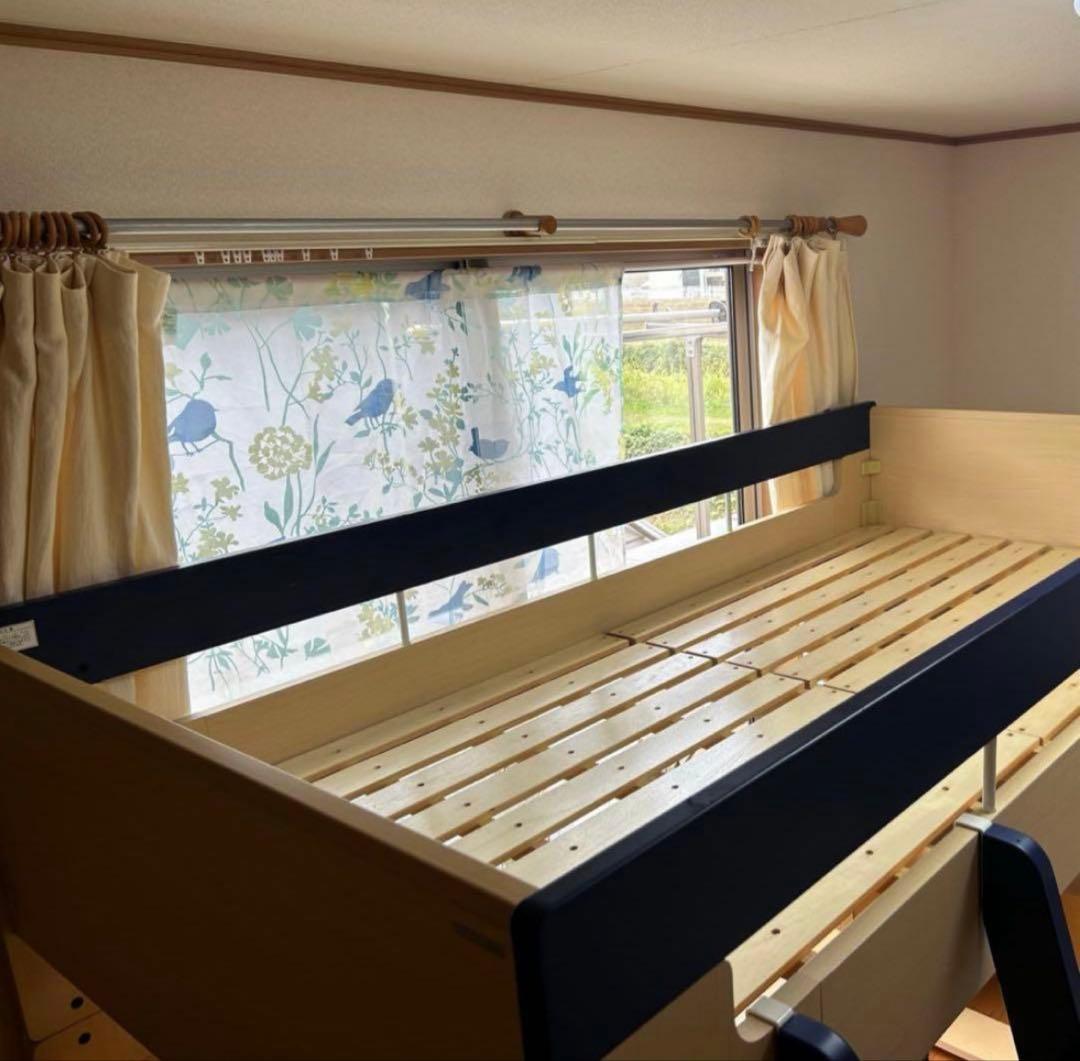 ロフトベッド デスク付き システムベッド　ネイビー　コイズミ学習デスク　椅子付き