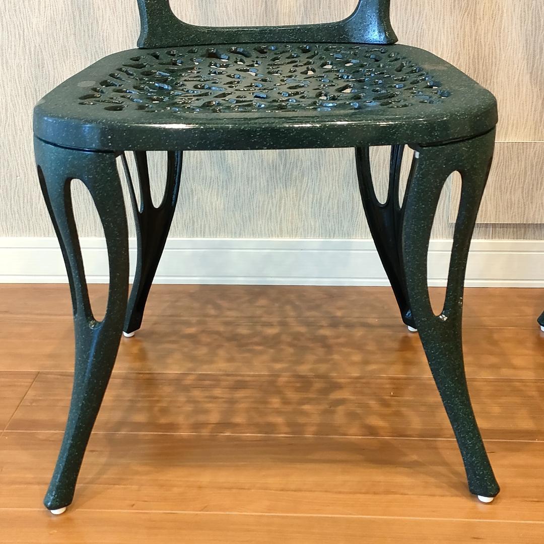 〈未使用〉ヒカリ　鋳物チェア　バレンシア　ガーデン　2脚セット