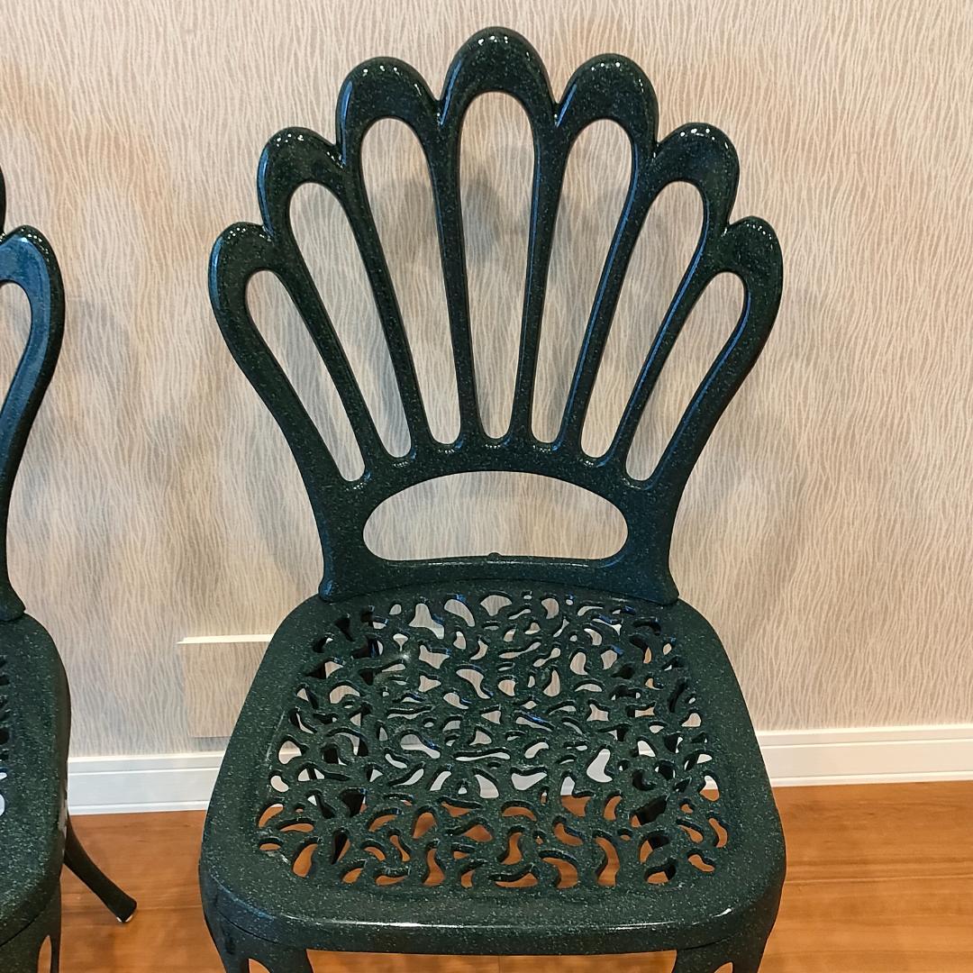 〈未使用〉ヒカリ　鋳物チェア　バレンシア　ガーデン　2脚セット