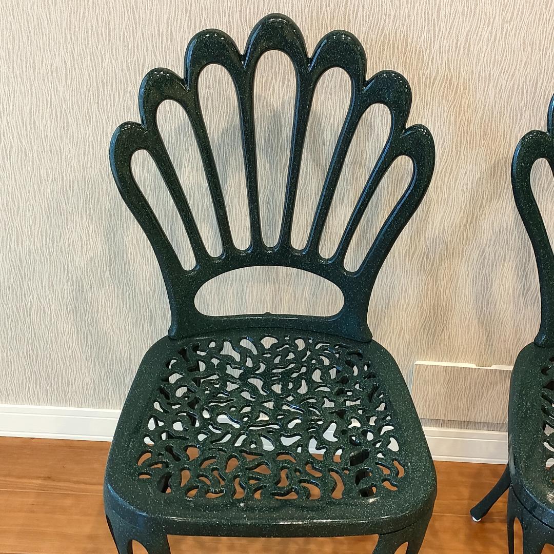 〈未使用〉ヒカリ　鋳物チェア　バレンシア　ガーデン　2脚セット