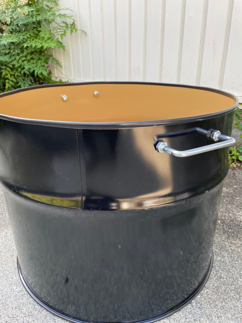 ドラム缶 プランター 半切り 持ち手付き