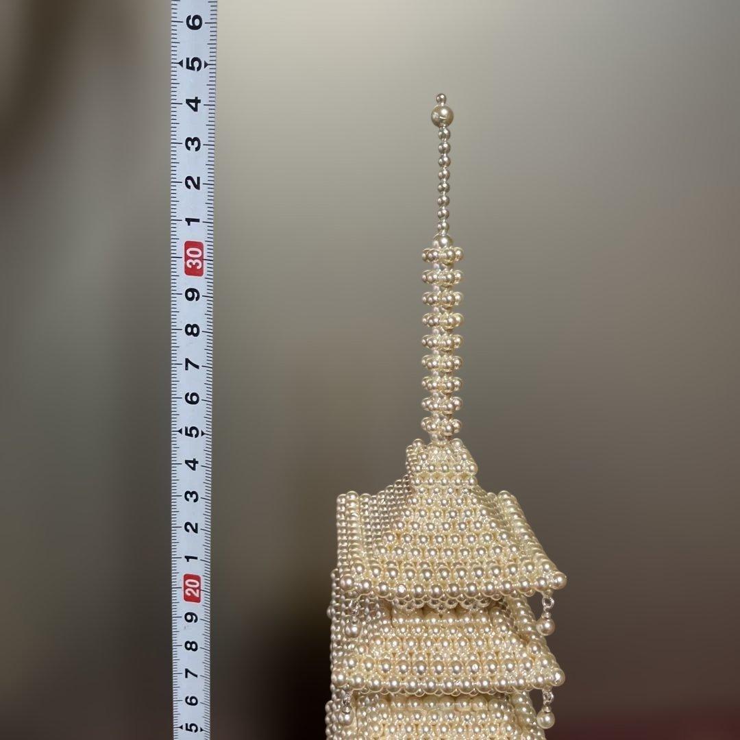 置物　五重の塔　真珠