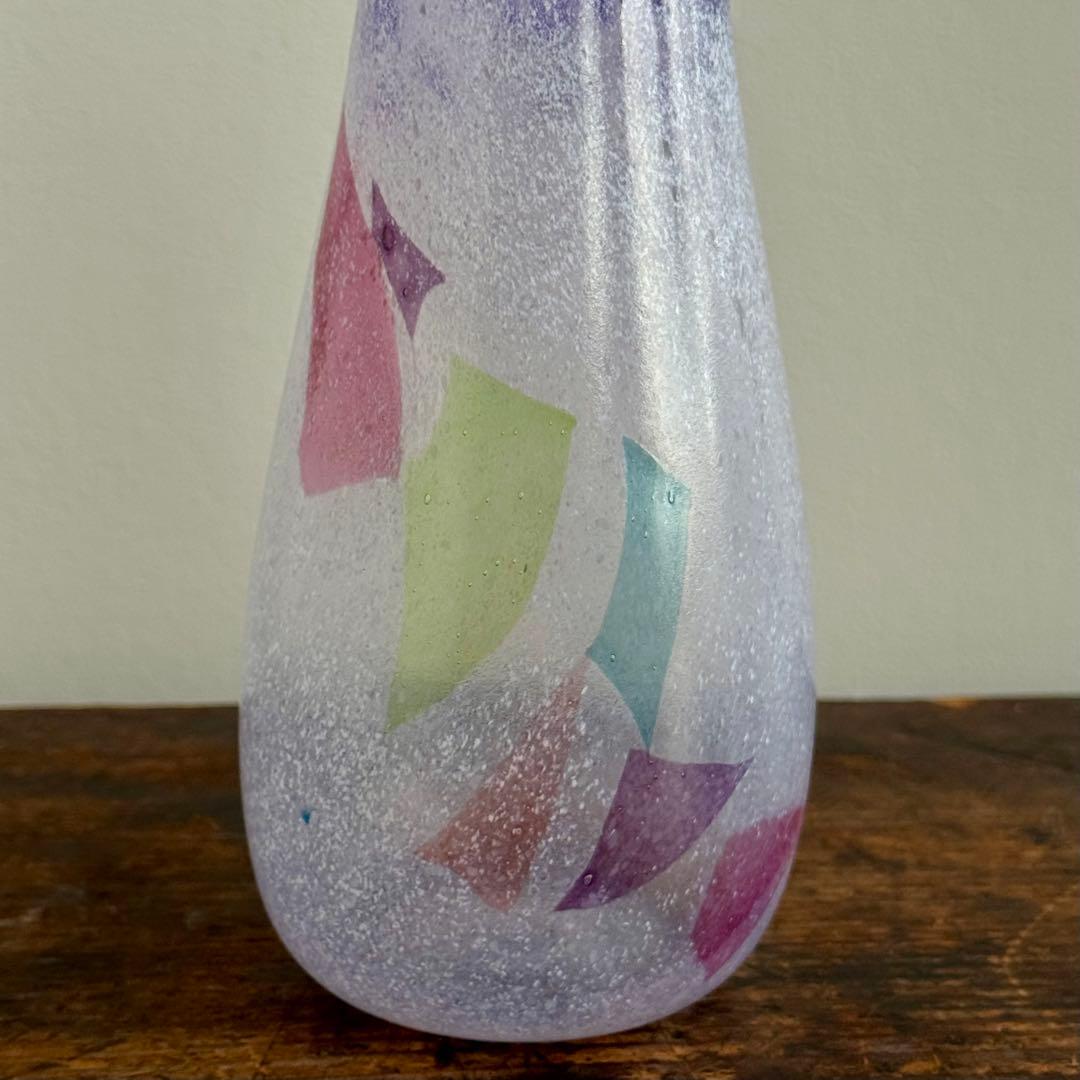 天野澄子 ガラスボトル 徳利 一輪挿し フロストガラス 北海道ガラス工房