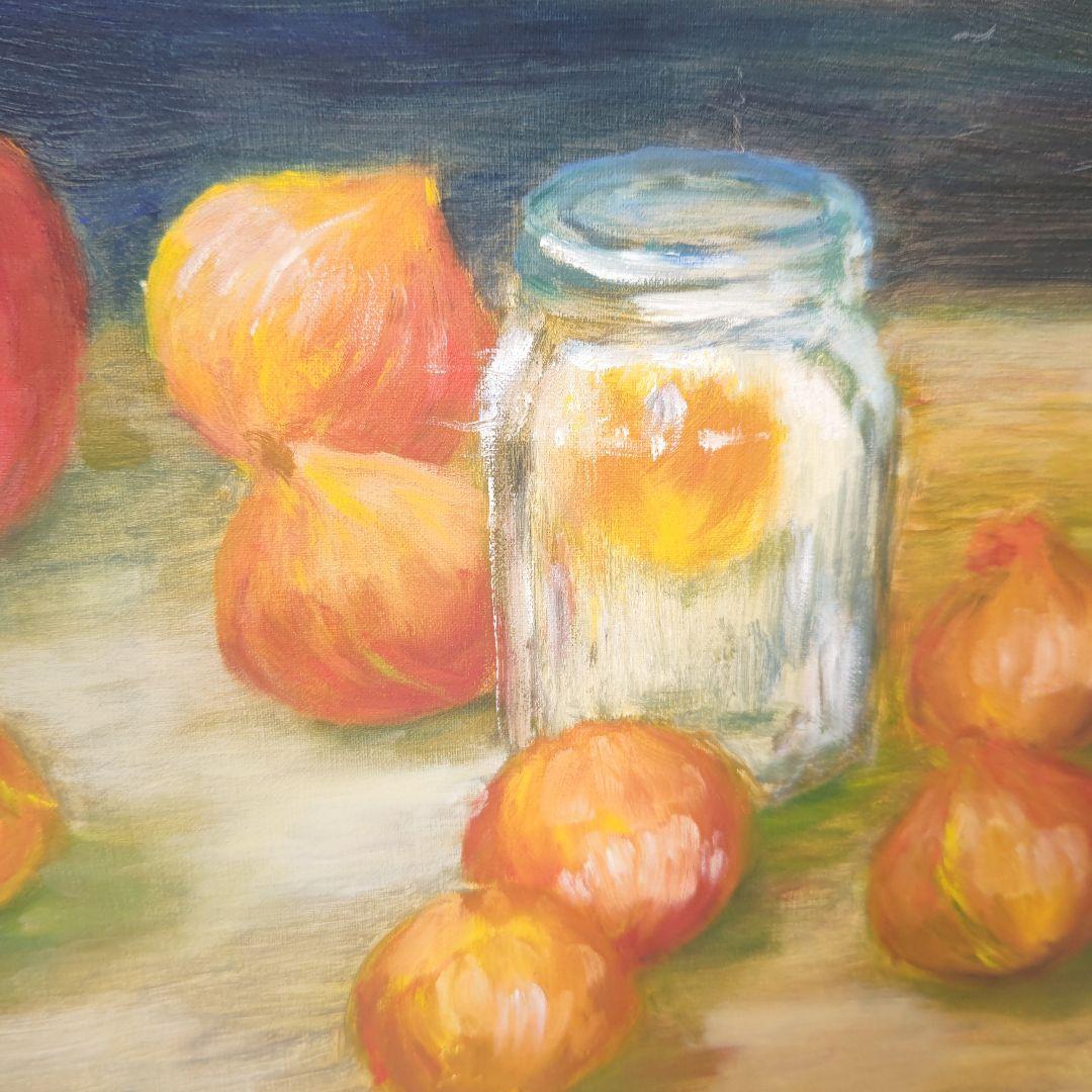 果物の静物 油彩画　よしだのりこ