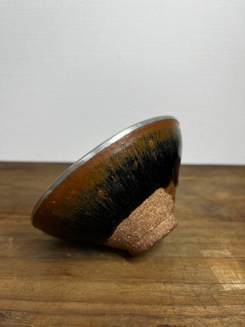 宋時代　建窯　覆輪天目茶碗　箱付　宋