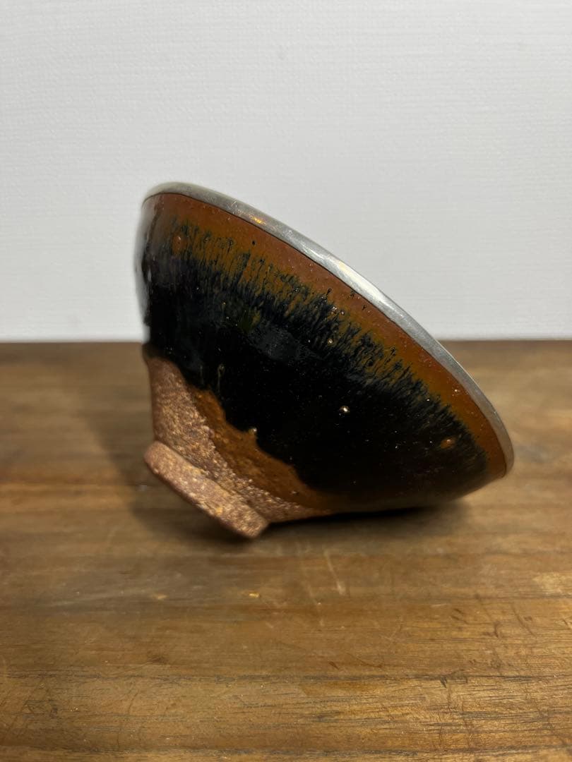 宋時代　建窯　覆輪天目茶碗　箱付　宋