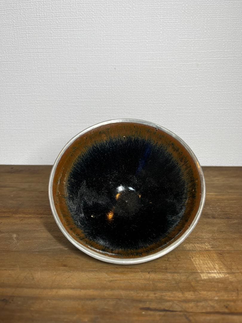 宋時代　建窯　覆輪天目茶碗　箱付　宋