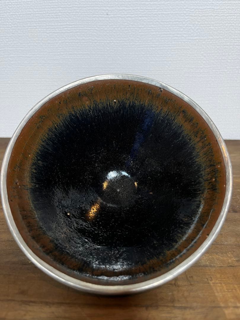 宋時代　建窯　覆輪天目茶碗　箱付　宋