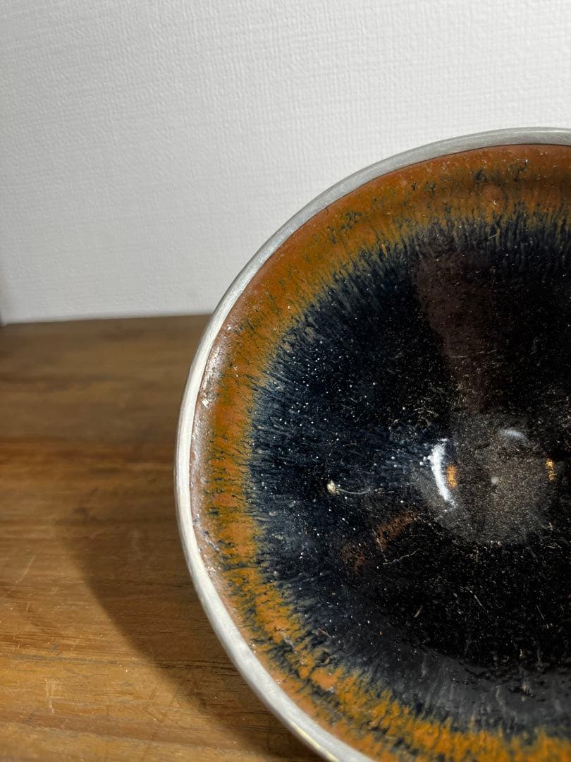 宋時代　建窯　覆輪天目茶碗　箱付　宋