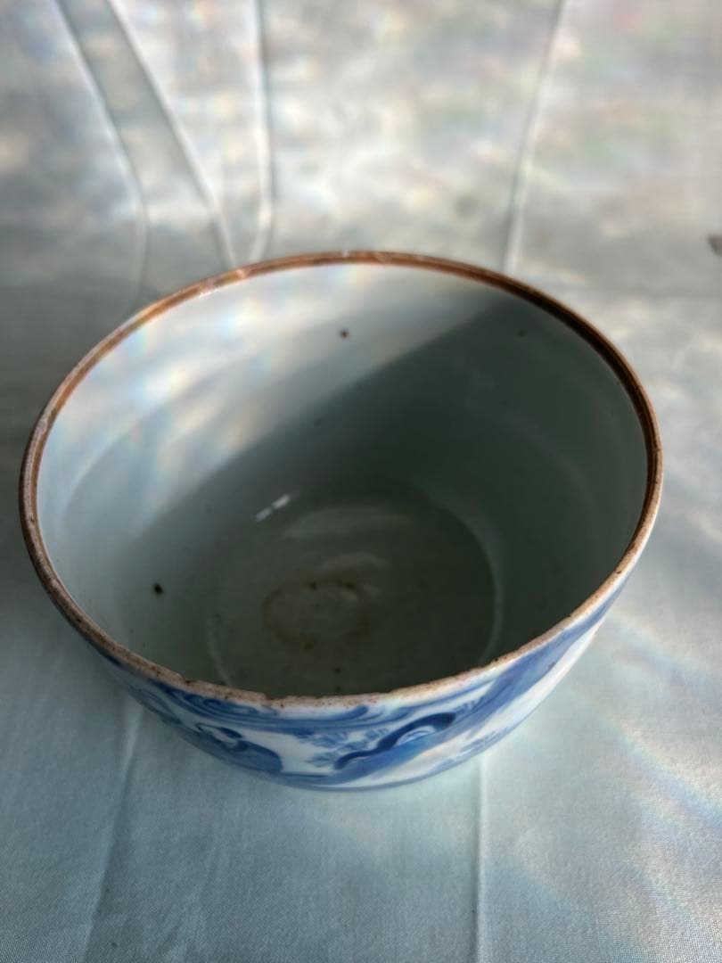 古美術 青花人物文 蓋壺