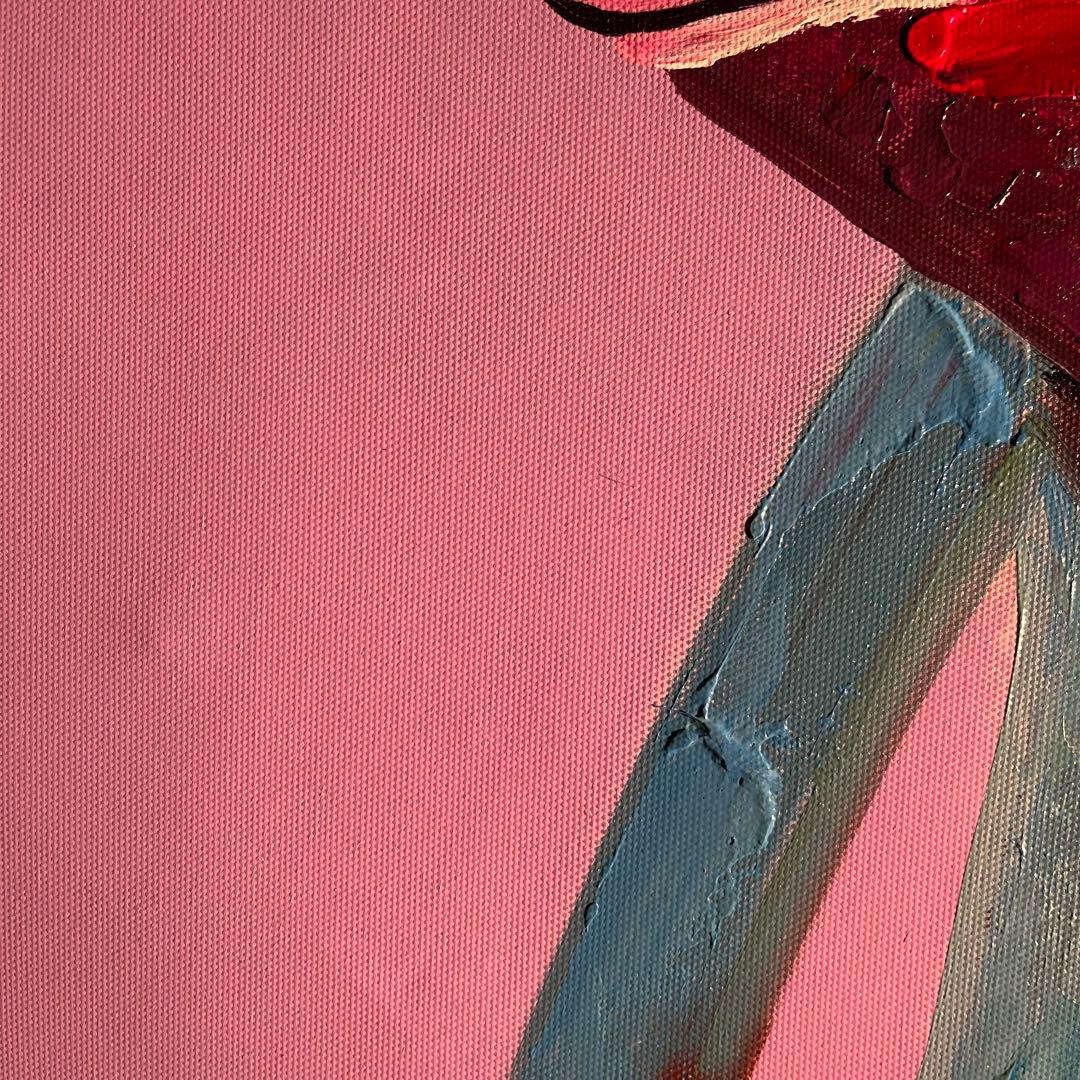 手書き油絵 メガネかえる 絵画 インテリア 油彩画