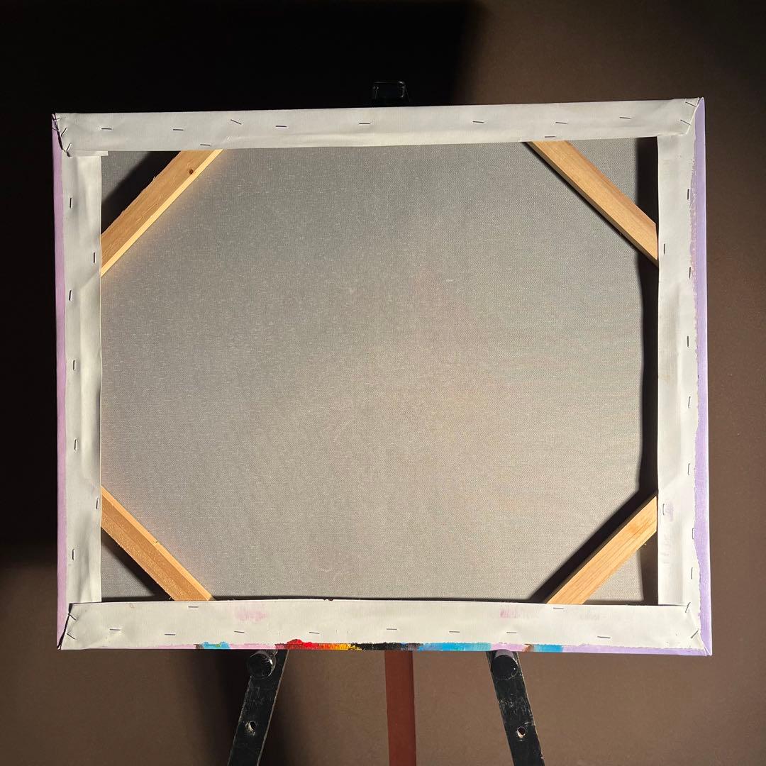 手書き油絵 メガネかえる 絵画 インテリア 油彩画