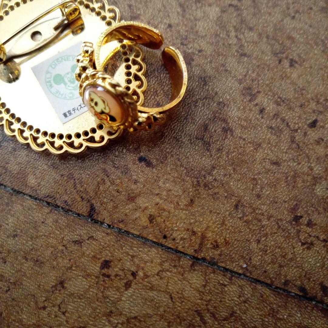 ディズニーレトロ ミニーマウス 指輪&ピンバッジ