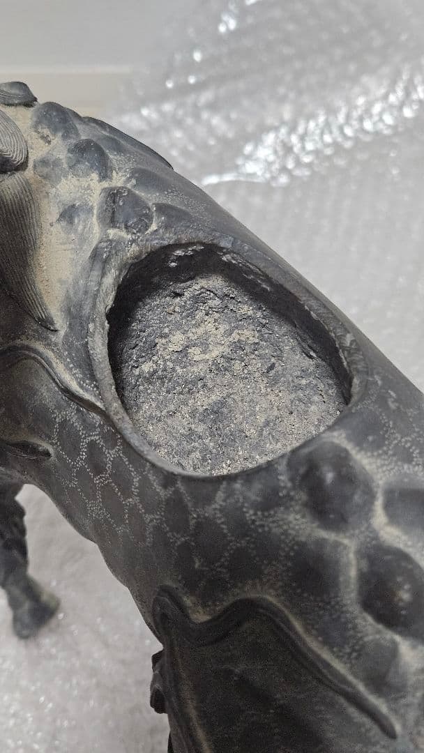 【骨董・希少】麒麟 香炉 銅製（金工）置物 時代物 アンティーク